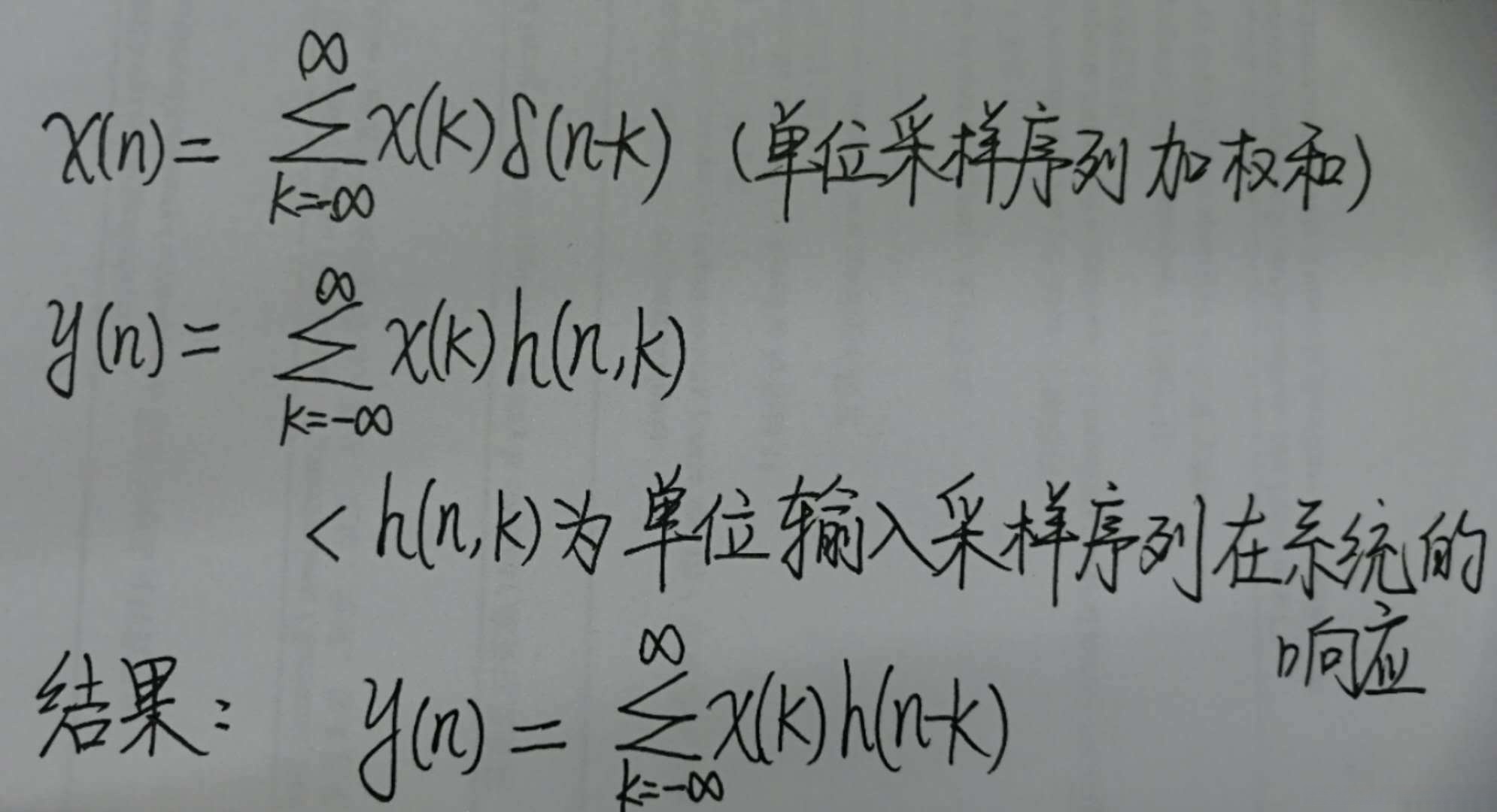 在LTI系统的卷积和公式