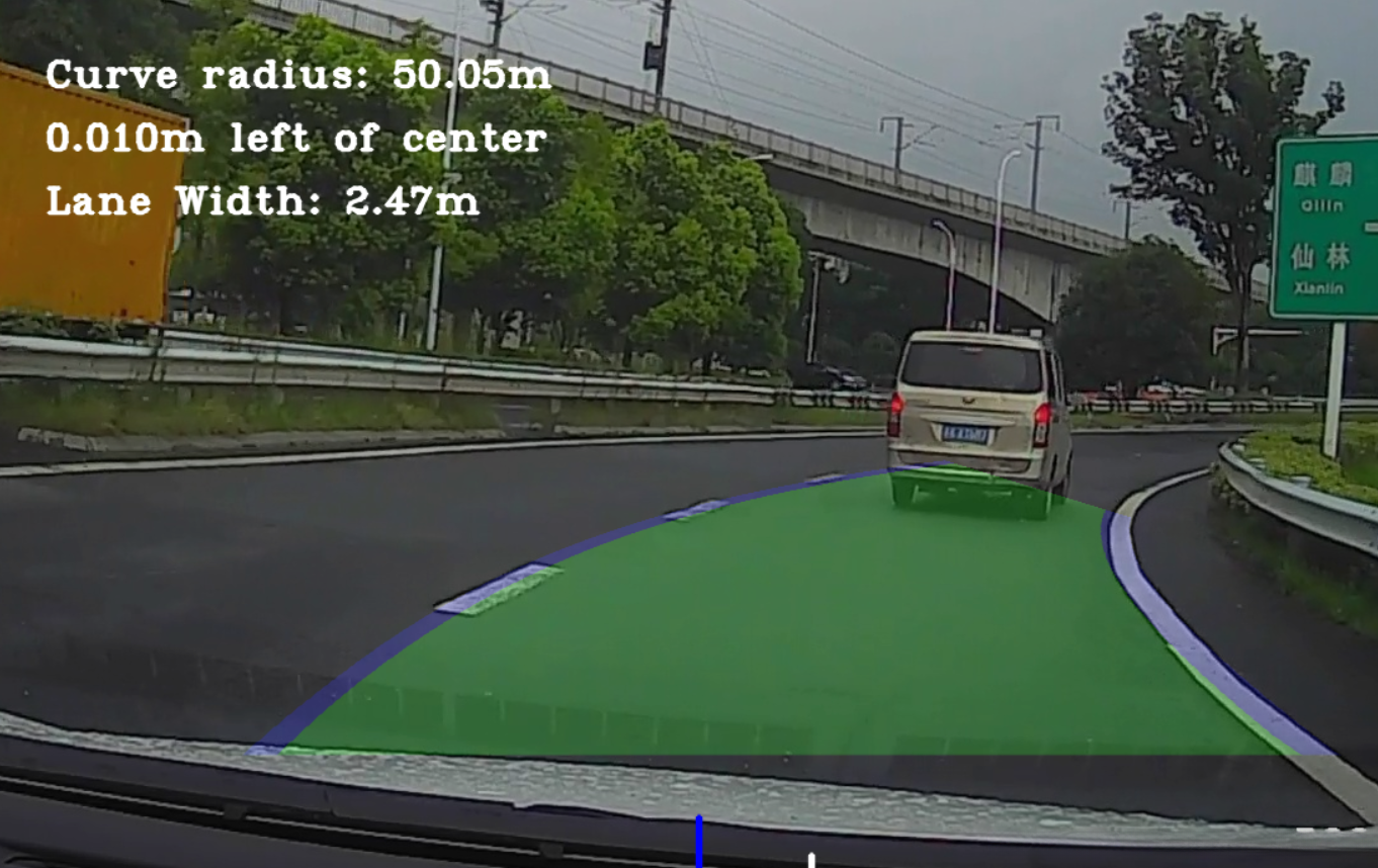 高速公路匝道弯道检测效果