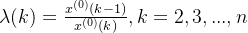 ambda =rac{x{}}{x{}},k=2,3,...,n