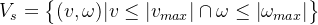 V_{s}=egin{Bmatrix} |veq eft | v_{max} ight |ap mega eq eft | mega _{max} ight | nd{Bmatrix}