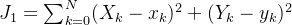 J_{1}=um_{k=0}{N}(X_{k}-x_{k}){2}+^{2}