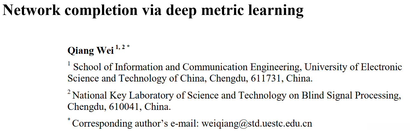 基于深度度量学习的网络补全