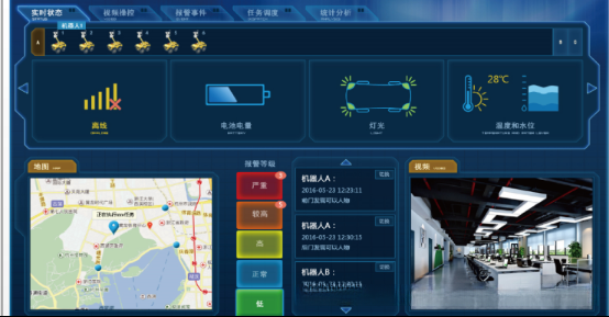 高仙安全防损巡检机器人后台截图