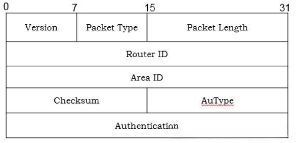 五种OSPF报文采用的OSPF报头