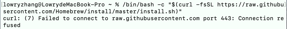 Failed to connect to raw.githubusercontent.com port 443: Connection refused