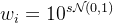 w_{i}=10^{s athcal{N}}