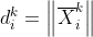 d^k_i=eft  verline{X}^k_i ight 