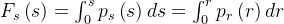 F_{s}eft =nt_{0}^{s}p_{s}eft ds=nt_{0}^{r}p_{r}eftdr