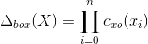 elta {box}=rod{i=0}^{n}c_{xo}