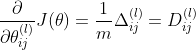 rac{artial}{artialheta_{ij}^{}}J = rac{1}{m}elta_{ij}^{} = D_{ij}^{}