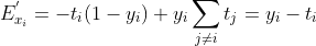 E^{'}_{x_i}=-t_i+y_ium _{j eq i }t_j=y_i-t_i