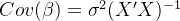 Cov=igma 2(X'X){-1}
