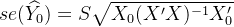 se=Sqrt{X_0^{-1}X_0'}