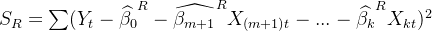 S_R=um t}-...-idehat{eta _k}RX_{kt})2
