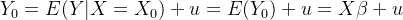 Y_0=E+u=E+u=Xeta +u