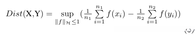 The empirical estimate of distance between P and Q defined by MMD