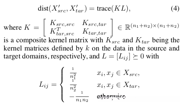 Can be rewritten in terms of the kernel matrices defined by k