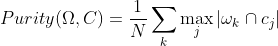 Purity=rac{1}{N}um_kathop{athbb{ax}}imits_{j}|mega_kap c_j|