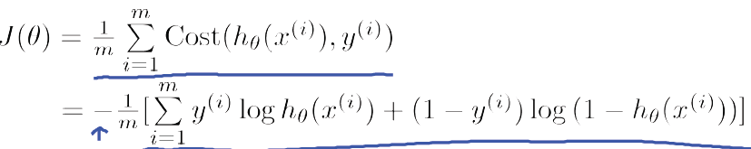 逻辑回归的代价函数