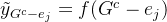 ilde{y}{G^{c}-e{j}} = f