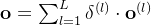 athbf{o}=um_{l=1}^{L} elta^{} dot athbf{o}^{}