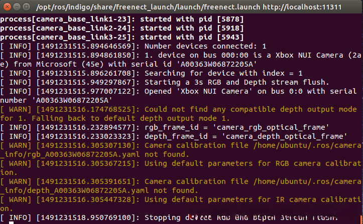 运行这一指令之后，terminal中将出现以下INFO