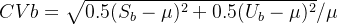 CVb=qrt{0.5^2+0.5^2}/u