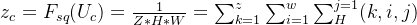 z_{c}=F_{sq}=rac{1}{ZHW}=um_{k=1}{z}\sum_{i=1}{w}um_{H}^{j=1}
