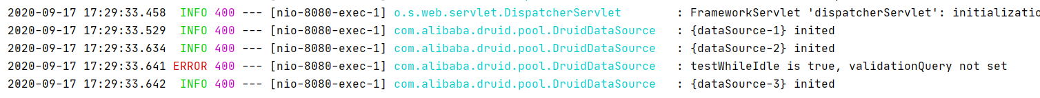 Druid确实会报出一个错误