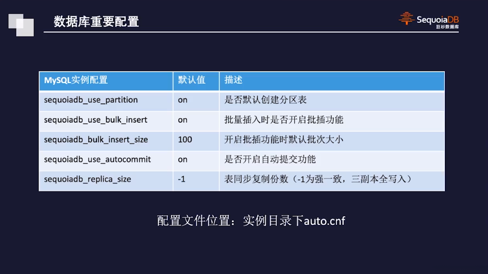 数据库重要的配置