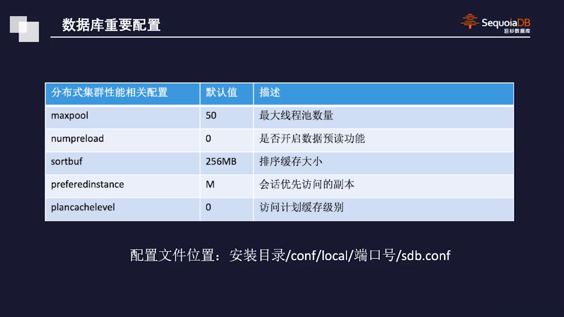 数据库重要的配置