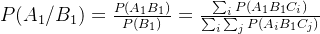 P=rac{P}{P}=rac{um_{i}P}{um_{i}um_{j}P}