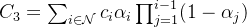 C_{3}=um_{inathcal{N}}c_ilpha_irod_{j=1}^{i-1}