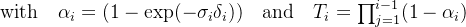 uadathrm{with}uad lpha_i= uadathrm{and}uad T_i=rod_{j=1}^{i-1}