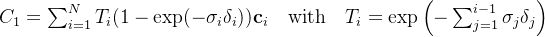 C_{1}=um_{i=1}^NT_iathbf{c}_iuadathrm{with}uad T_i=xpeft