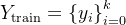 Y_{athrm{train}} = efty_{i}ight_{i=0}^{k}