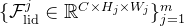 athcal{F}{athrm{lid}}j\in\mathbb{R}{Cimes H_jimes W_j}{j=1}^m