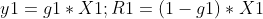 y1 = g1*X1; R1 = *X1