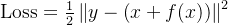 ext{Loss} = rac{1}{2} eft y - eft ight ight^2