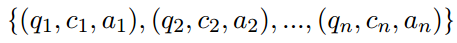 “TP Q1,c1,a1q,pq2,c2,a2q,...,pqn,cn,anqu