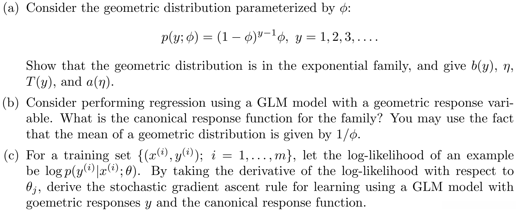 Exponential family and the geometric distribution