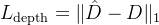 L_{ext{depth}} =  at{D} - D _1