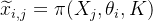 idetilde{x}_{i,j}=i 