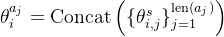 heta^{a_j}_i = ext{Concat}eft}ight