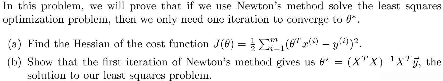 Newton's method for computing least squares