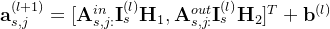athbf {a}_{s,j}^{} = ^{T}+athbf b^{}