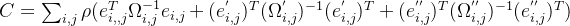 C=um_{i,j}^{}ho ^{T}{-1}(e^{'}_{i,j}){T} +^{T}{-1}(e^{''}_{i,j}){T}