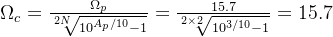 mega_{c}=rac{mega_{p}}{qrt{10^{A_{p}/10}-1}} =rac{15.7}{qrt{10^{3/10}-1}} =15.7