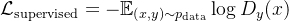 athcal{L}{ext{supervised}} = -athbb{E}{ im p_{ext{data}}} og D_y