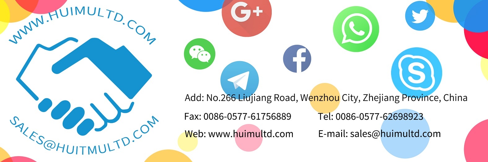 HUIMU Industrial specializes in providing industrial control products and solutions, and consists of two companies: HUIMU Trade and MGR. ADD: No.266 Liujiang Road, Wenzhou, Zhejiang, China, E-mail: sales@huimultd.com, WEB: www.huimultd.com, TEL: 0086-0577-62698923, FAX:0086-0577-61756889
